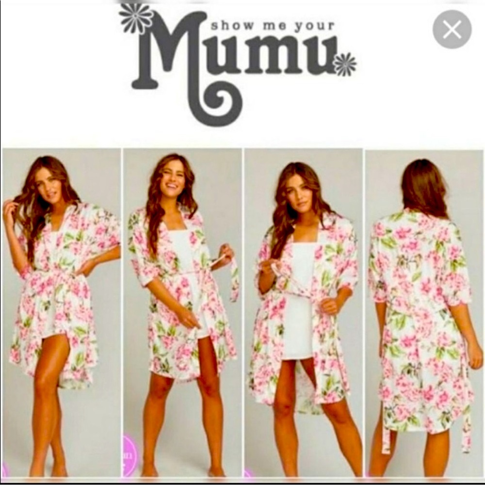 Show Me Your MuMu Brie Floral Rose Bathrobe Size One Size See Measuremen…